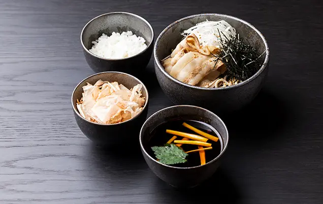 肉汁辛みつけ蕎麦「豚」 選べるミニ丼セット